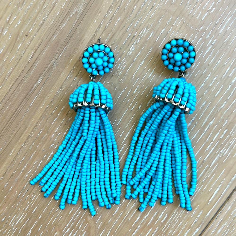 VINTAGE J. Crew Turquoise Tassel Earrings